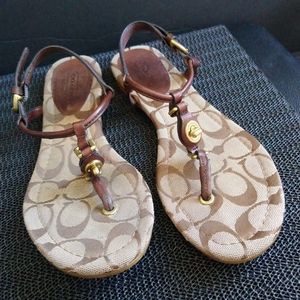 COACH LEATHER MONOGRAM Sandals VVGUC